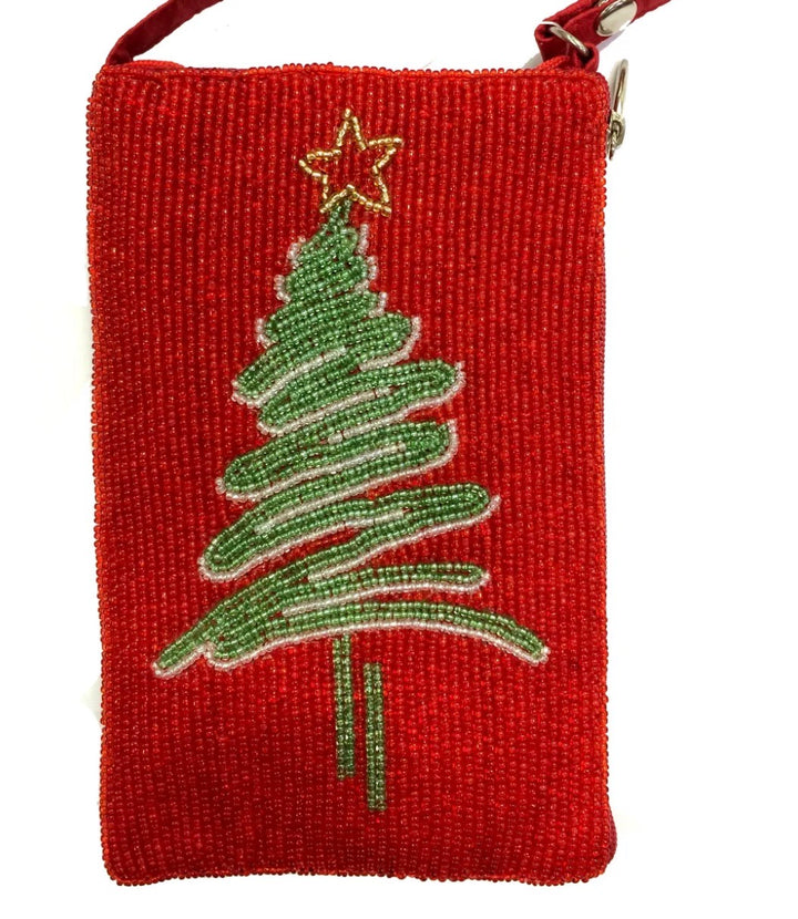 Christmas Tree Beaded Club Bag