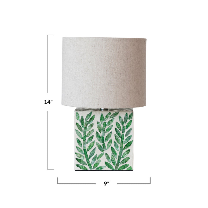 Botanical Mother of Pearl Lamp