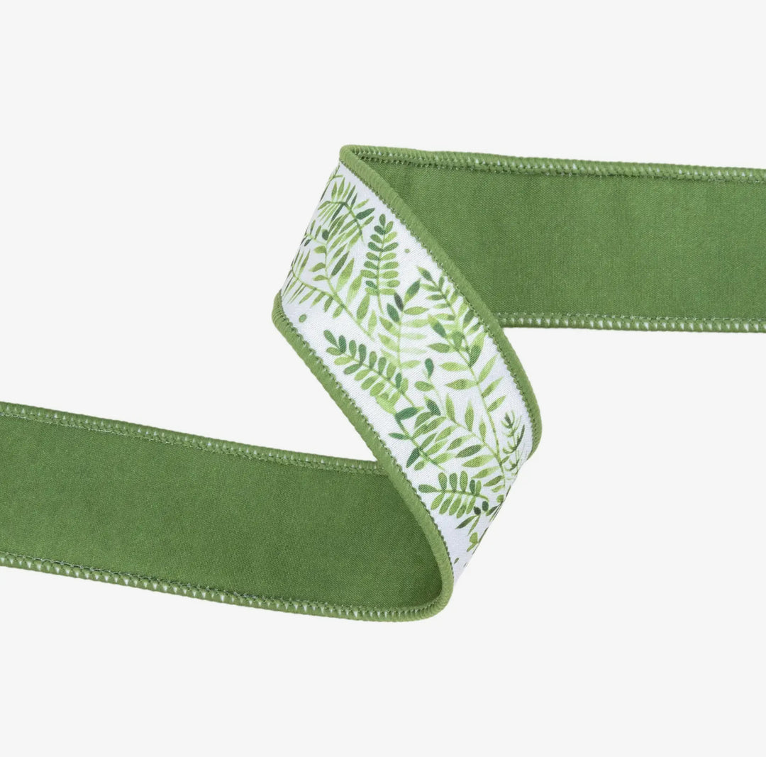 Fern Garden Reversible Wired Ribbon