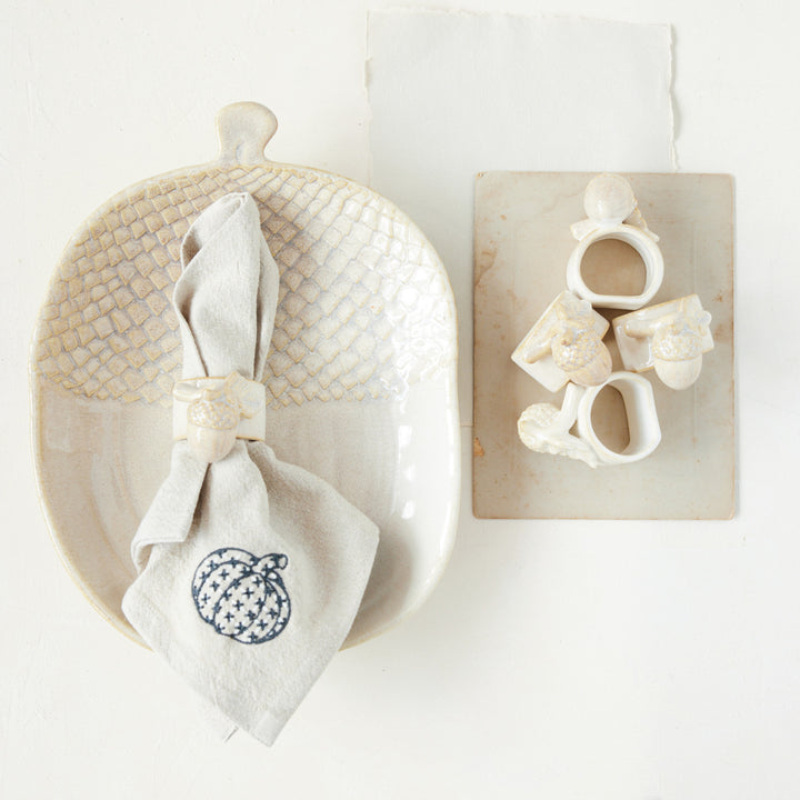 Harvest Acorn Stoneware Napkin Ring