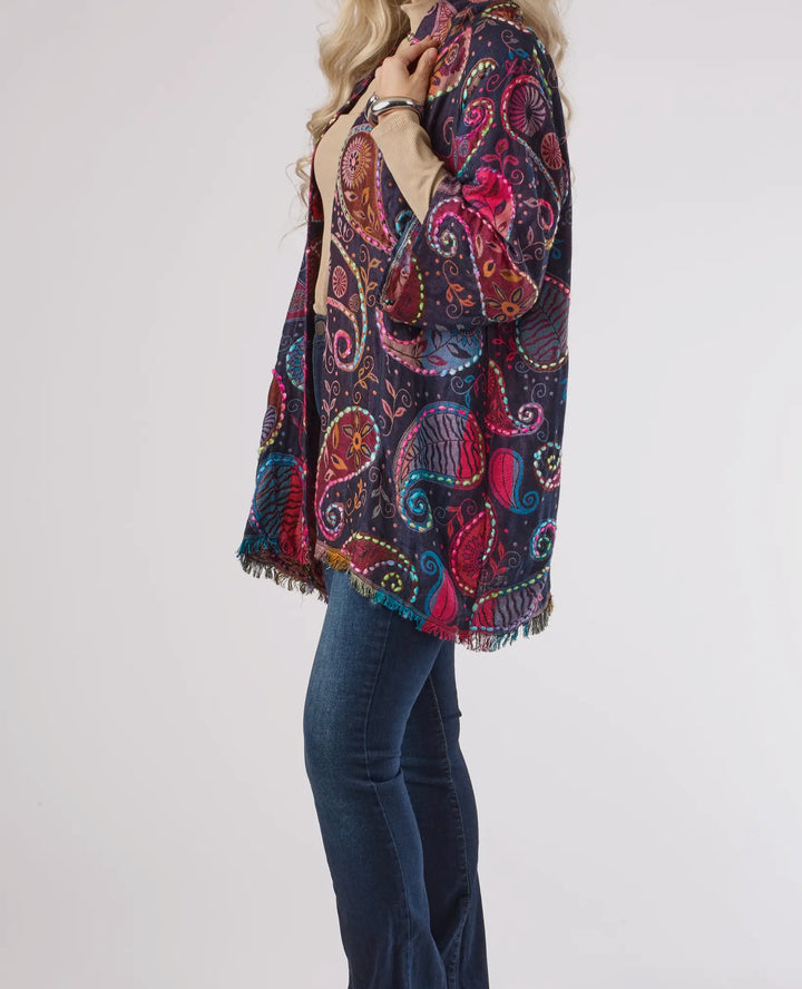 Boho Paisley Fringe Kimono