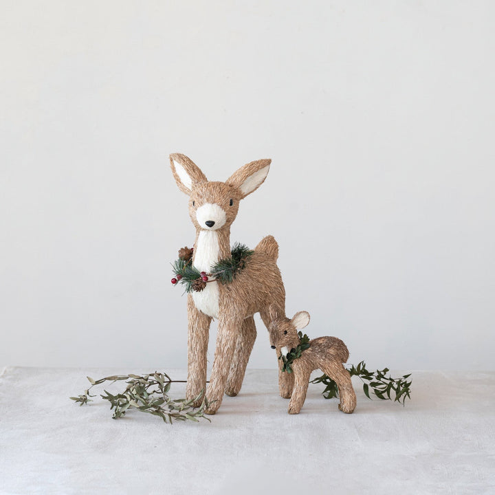 Grass Deer with Wreaths