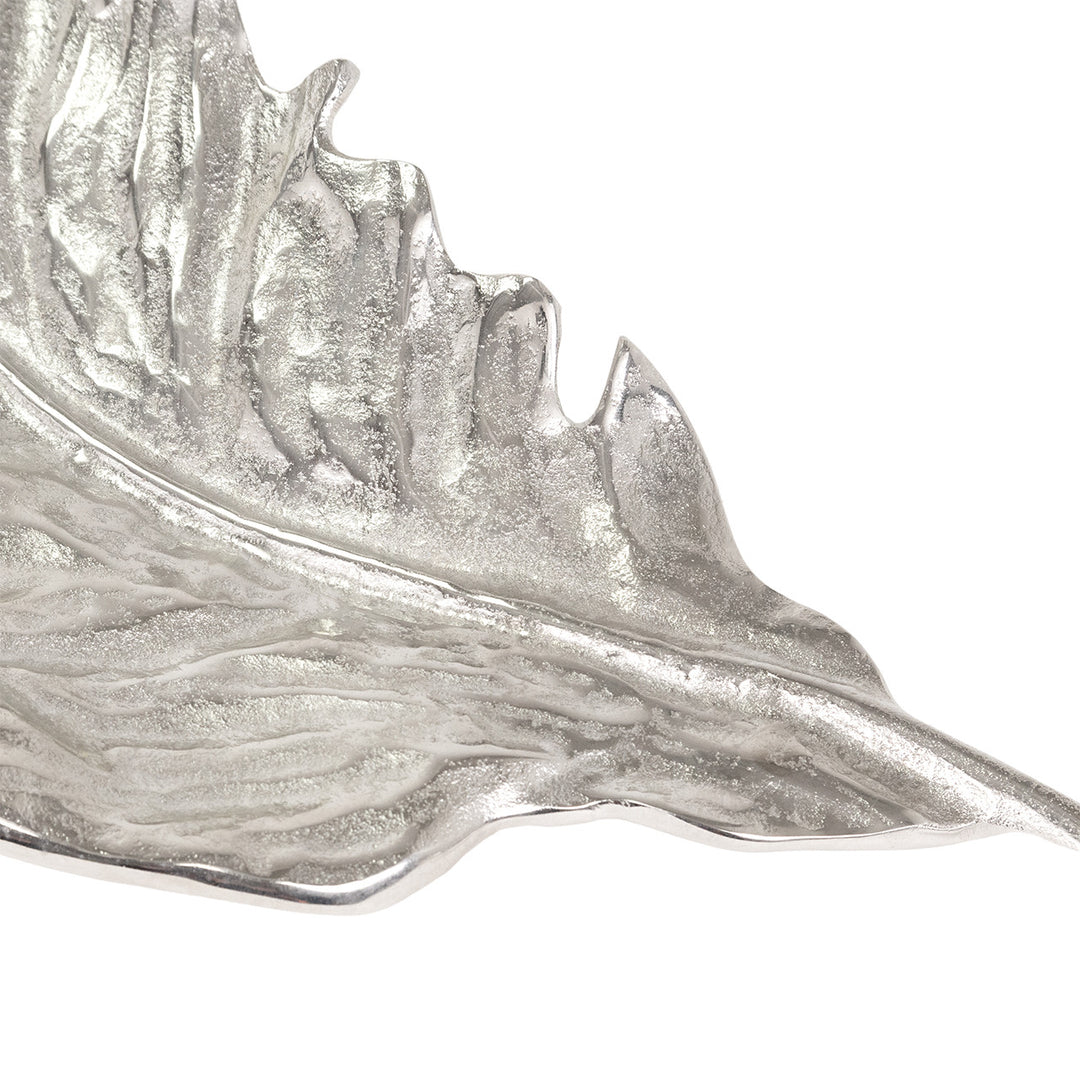 Silver Feather Luxe Tray – 34” Long