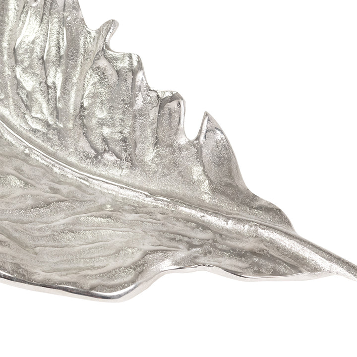 Silver Feather Luxe Tray – 34” Long