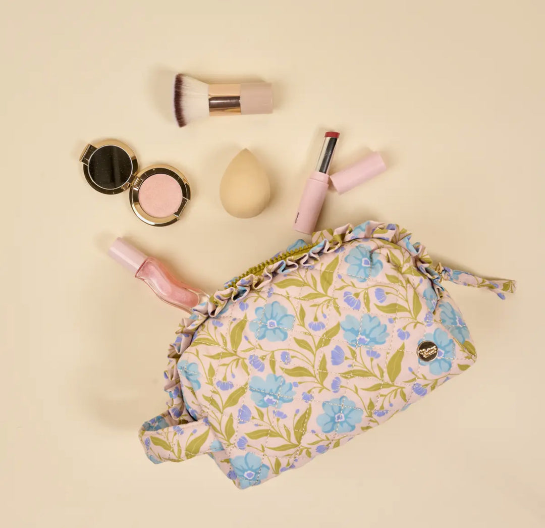 Bluebell Bloom Ruffle Cosmetic Pouch