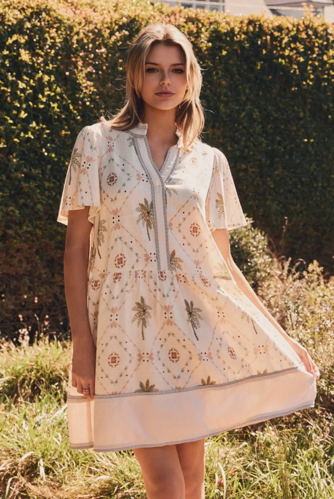 Golden Grove Flutter Dress