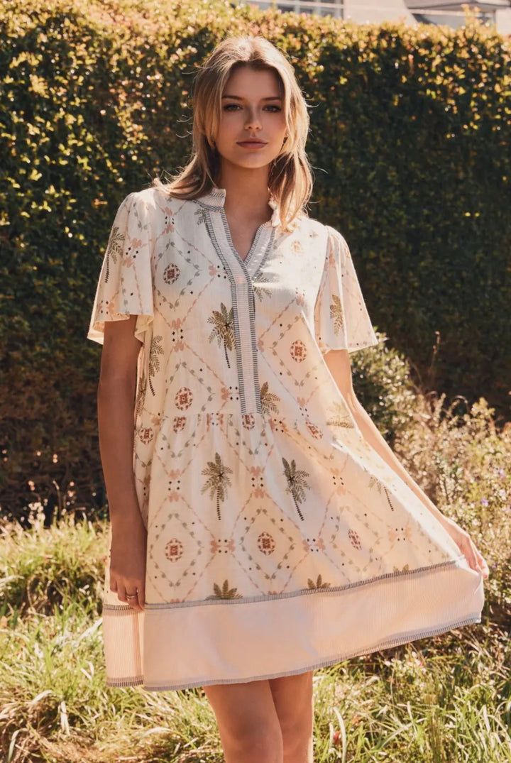 Golden Grove Flutter Dress