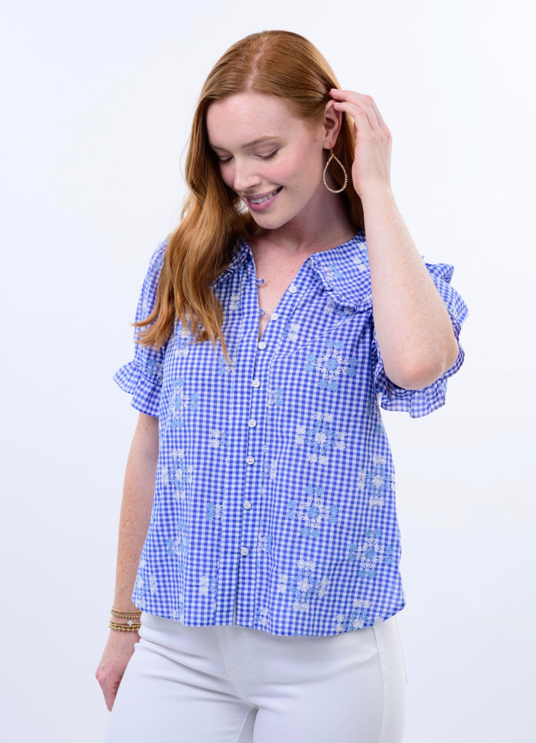 Bluebell Garden Gingham Top