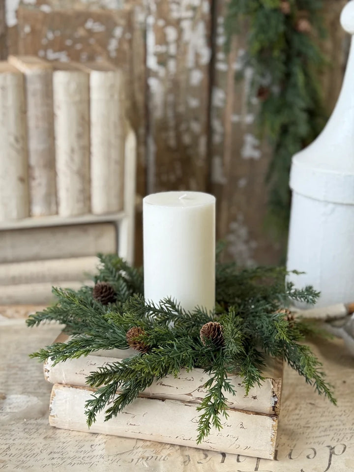 Woodland Pinecone Evergreen Candle Ring
