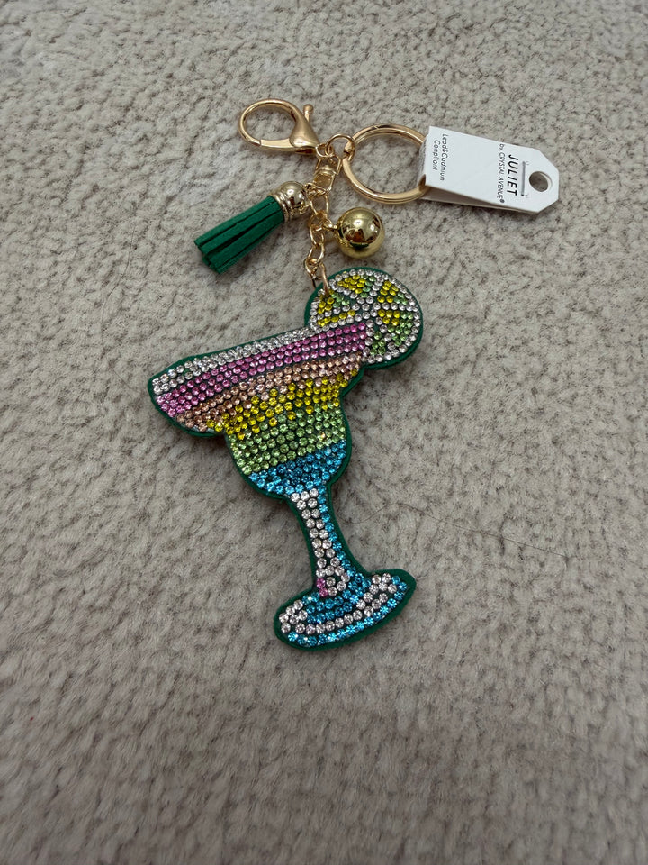 Beaded Cocktail Keychain Charm