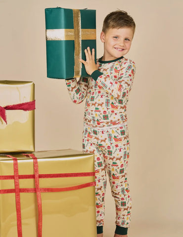 Vintage Holiday Bamboo Christmas PJs - Kids