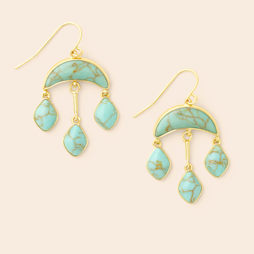 Stone Crescent Drop Earring - FINAL SALE