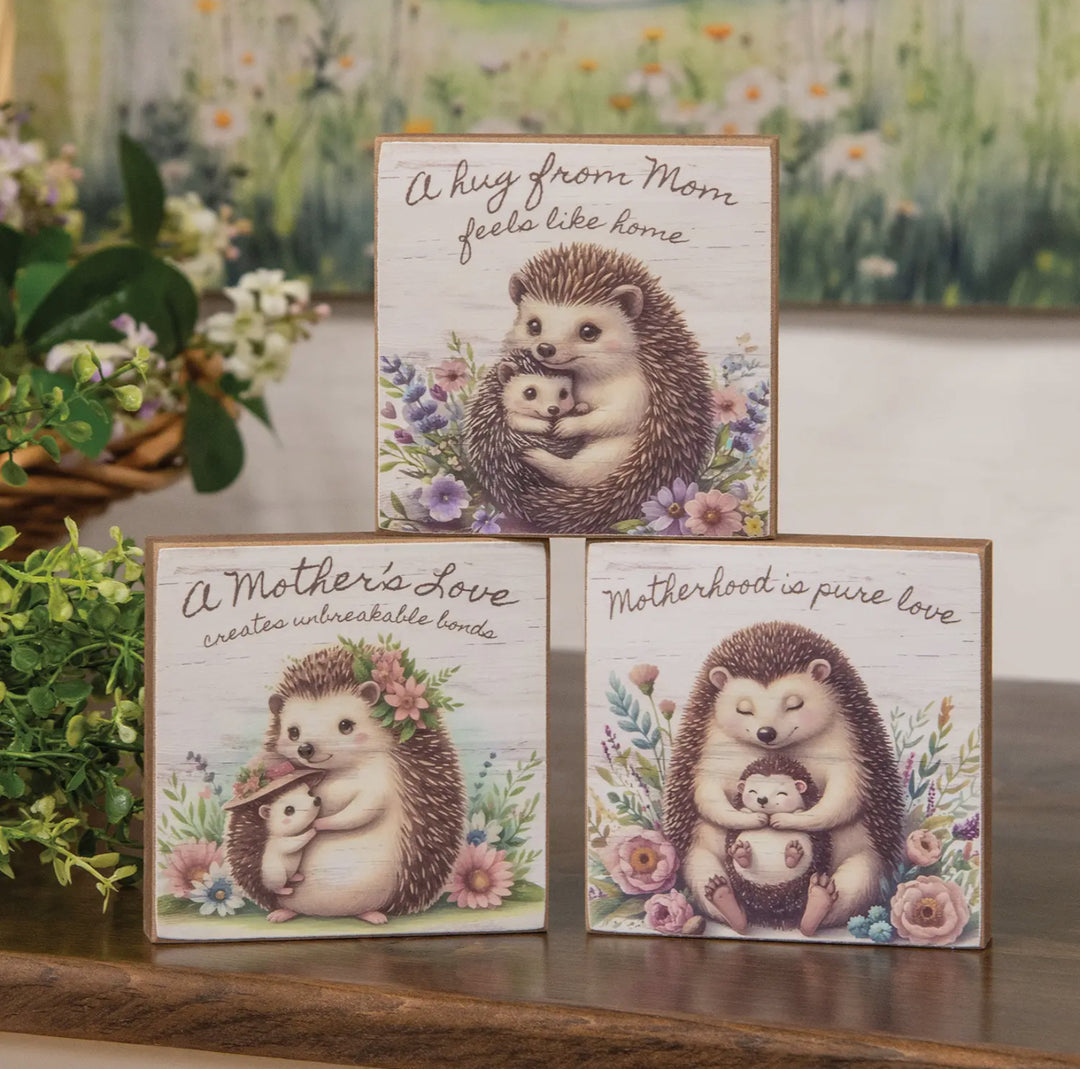 Hedgehog Motherhood Sentiment Block