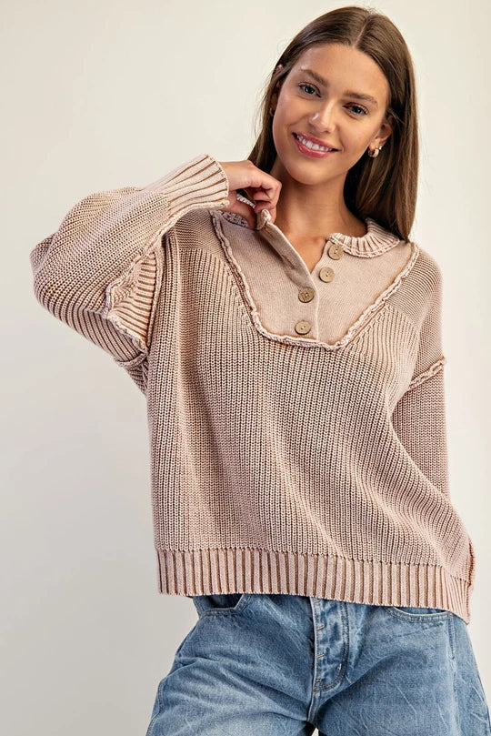 Sandstone Henley Sweater