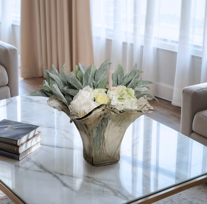 Bellaria Ruffled Italian Glass Vase