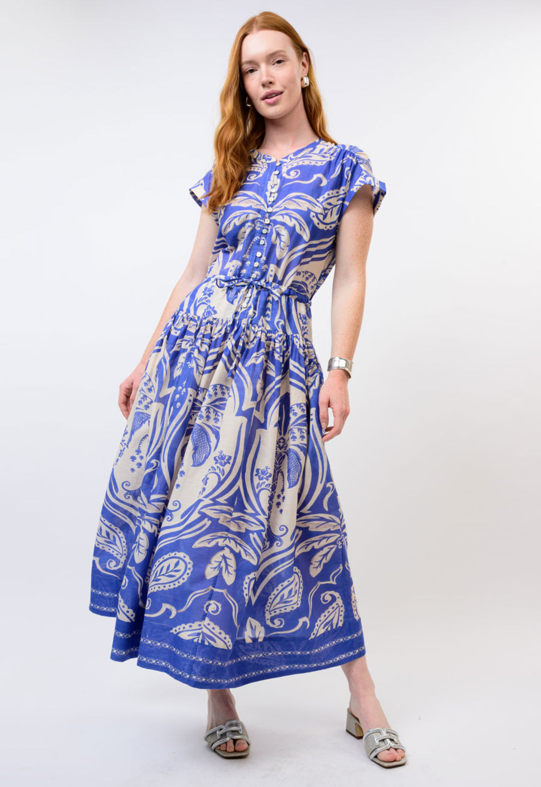 Santorini Bloom Maxi Dress