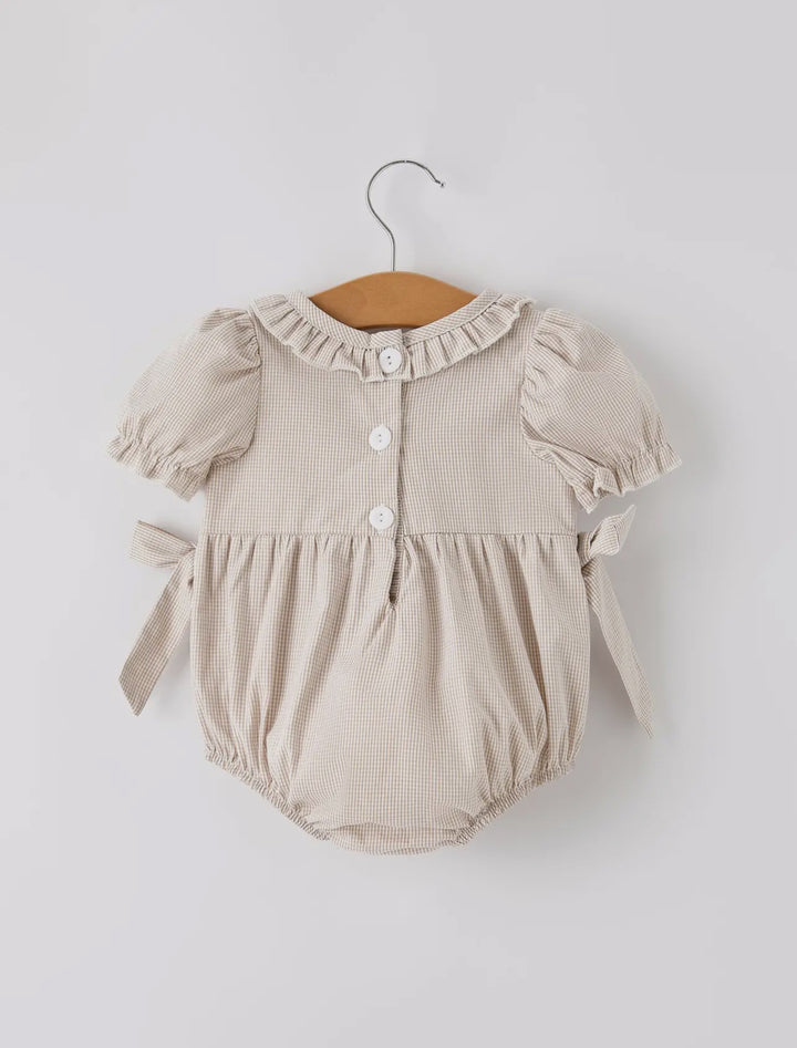 Smocked Pumpkin & Bows Romper