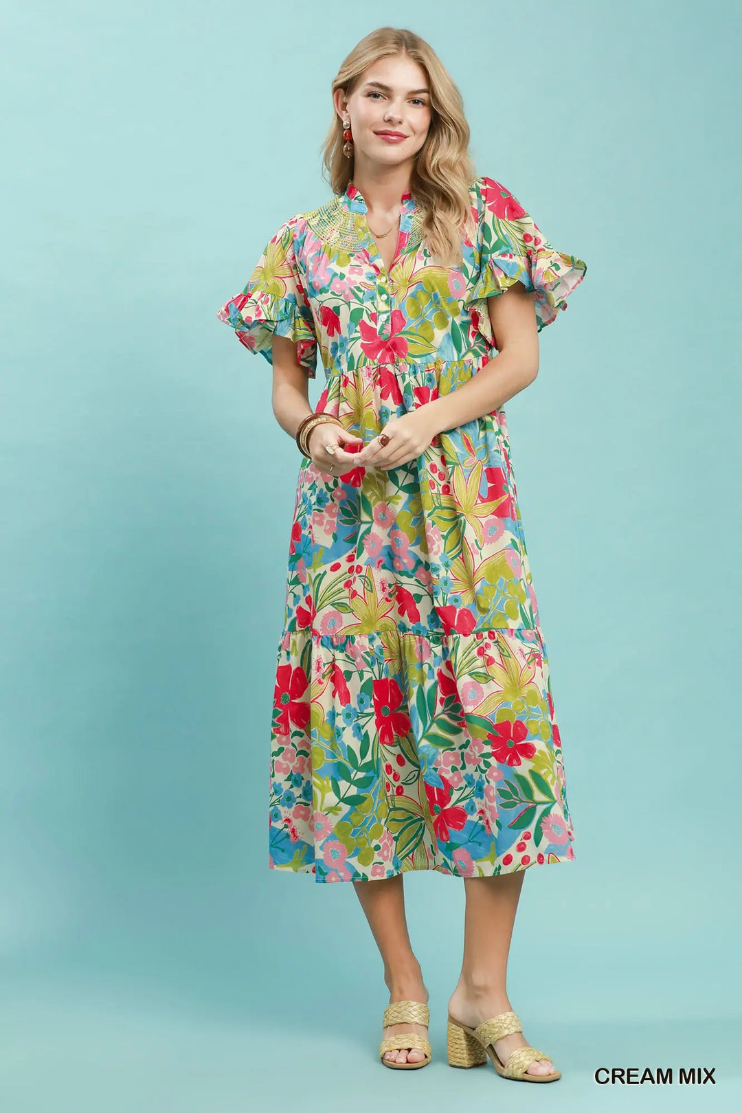 Botanical Breeze Midi Dress