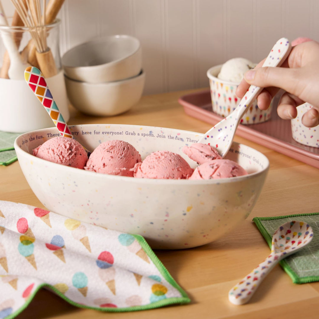 Confetti Celebration Melamine Ice Cream Bowl Set