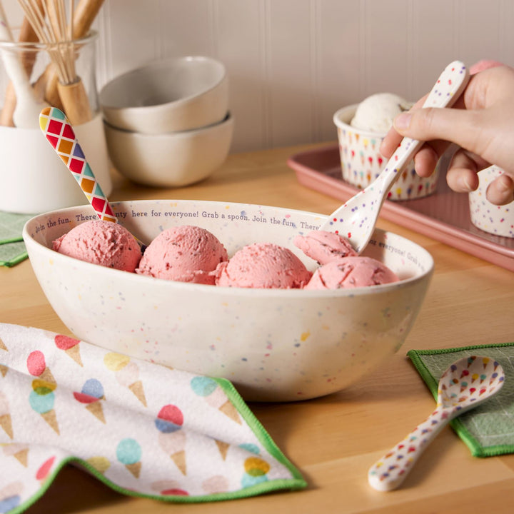 Confetti Celebration Melamine Ice Cream Bowl Set