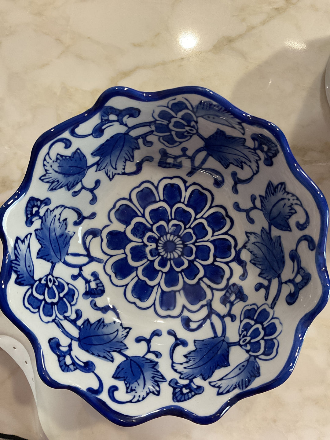 Blue & White Pedestal Bowl