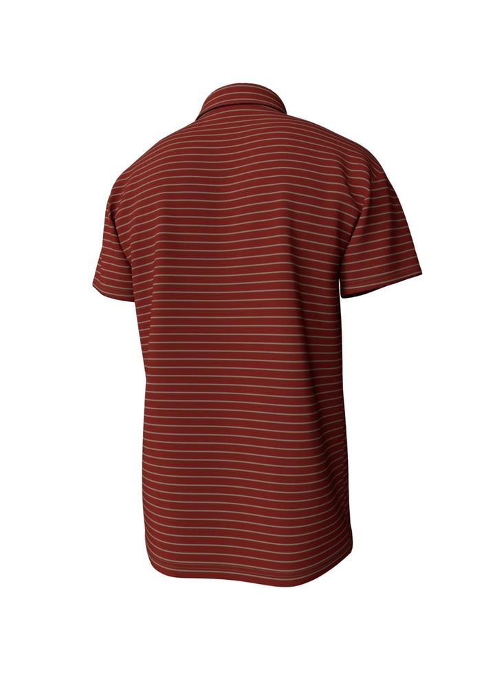 Southern Point Co. Striped Performance Polo – Chili Stripe