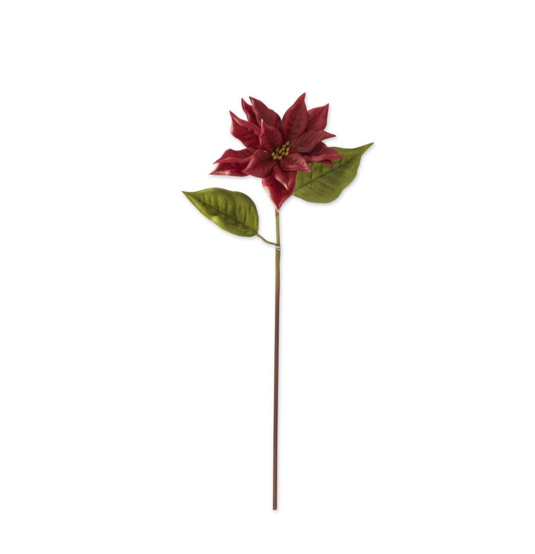 Bordeaux Real Touch Poinsettia Stem – 18"