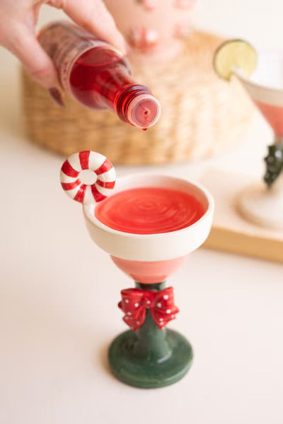 Cheers to Christmas Ceramic Martini Glass