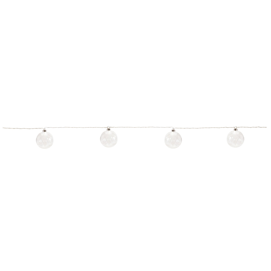 Glass Snowflake Globe String Lights