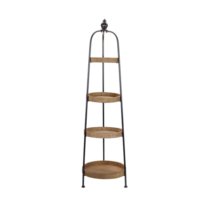 Heritage Four-Tier Iron & Wood Display Tower