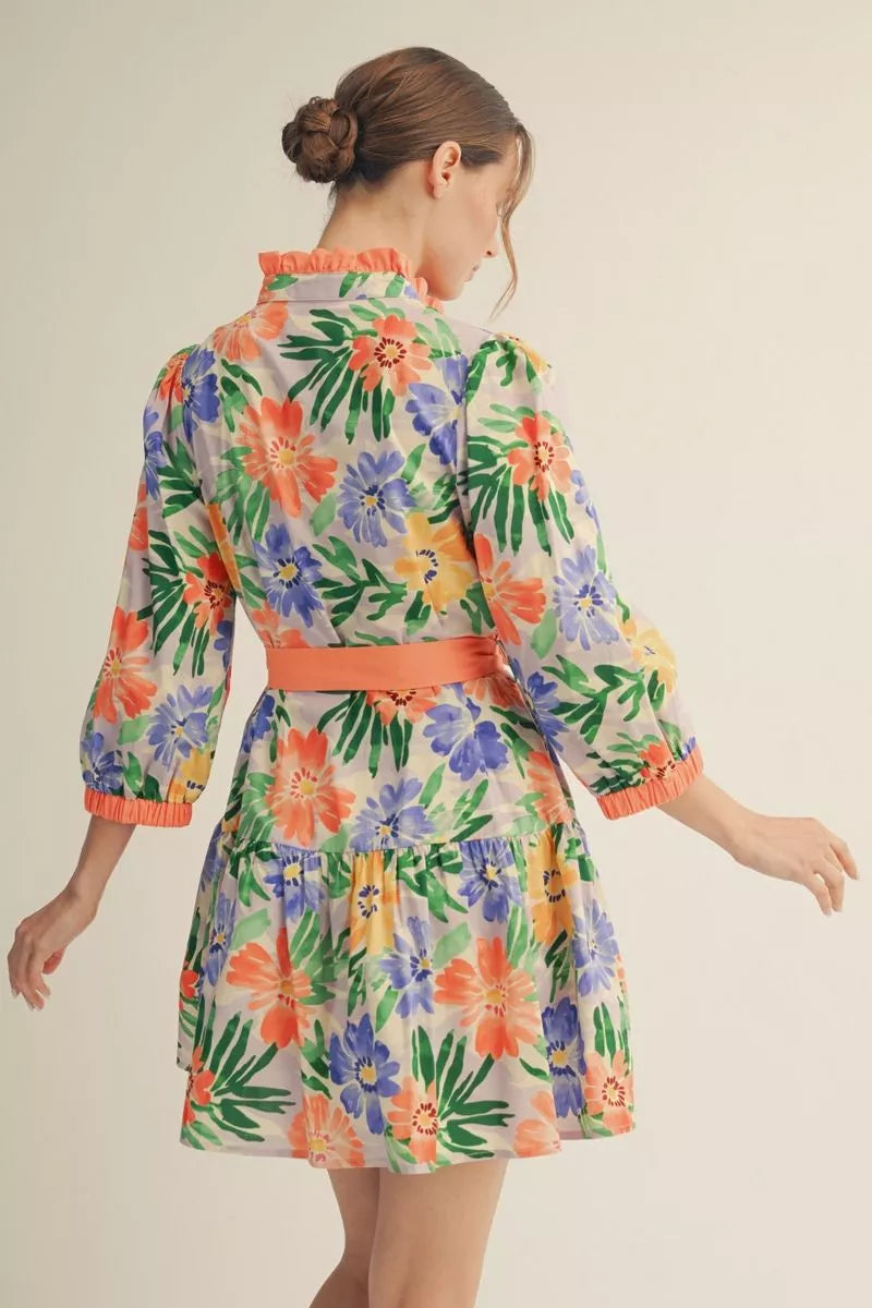 Garden Party Ruffle Tie Dress