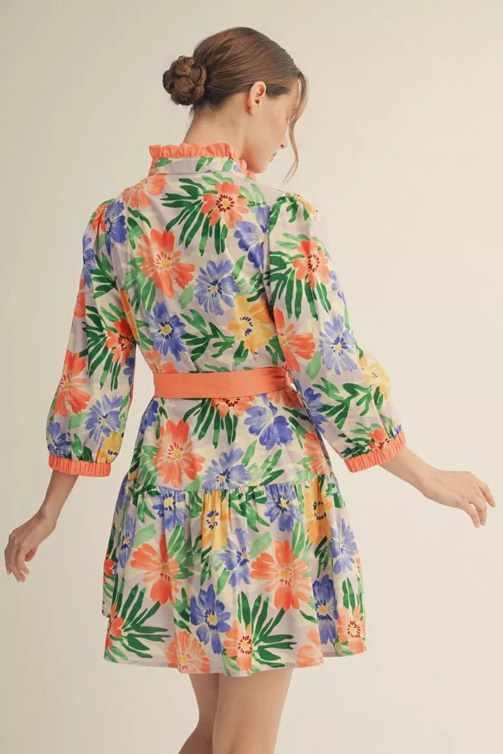 Garden Party Ruffle Tie Dress