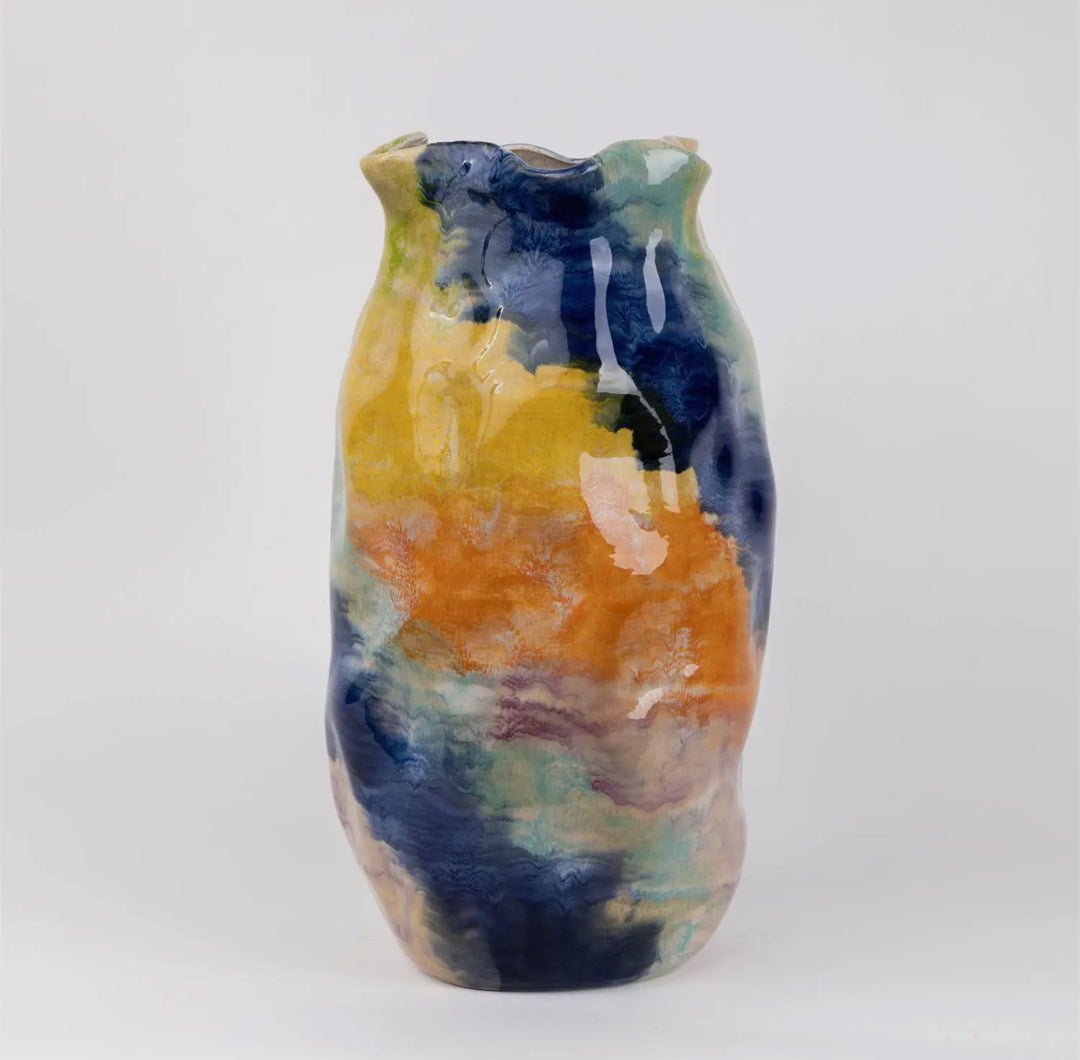 Sunset Brushstroke Statement Vase