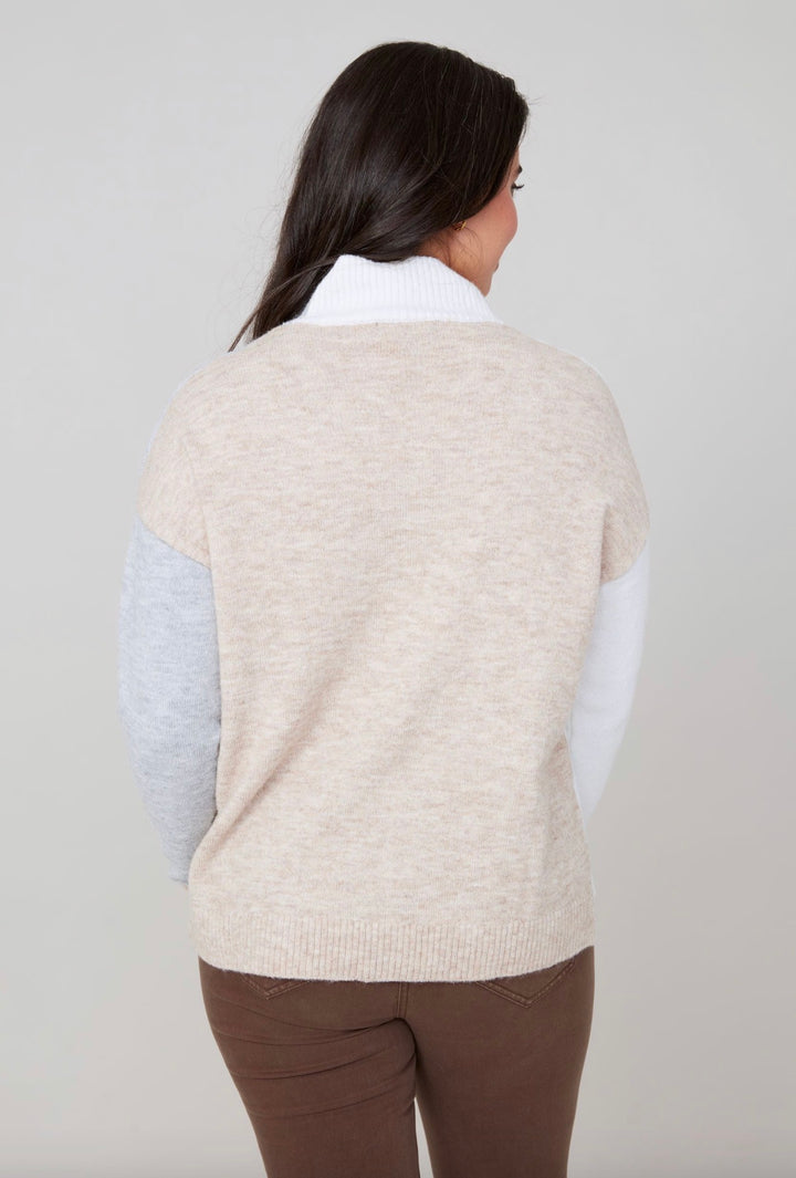 Aspen Colorblock Turtleneck Sweater