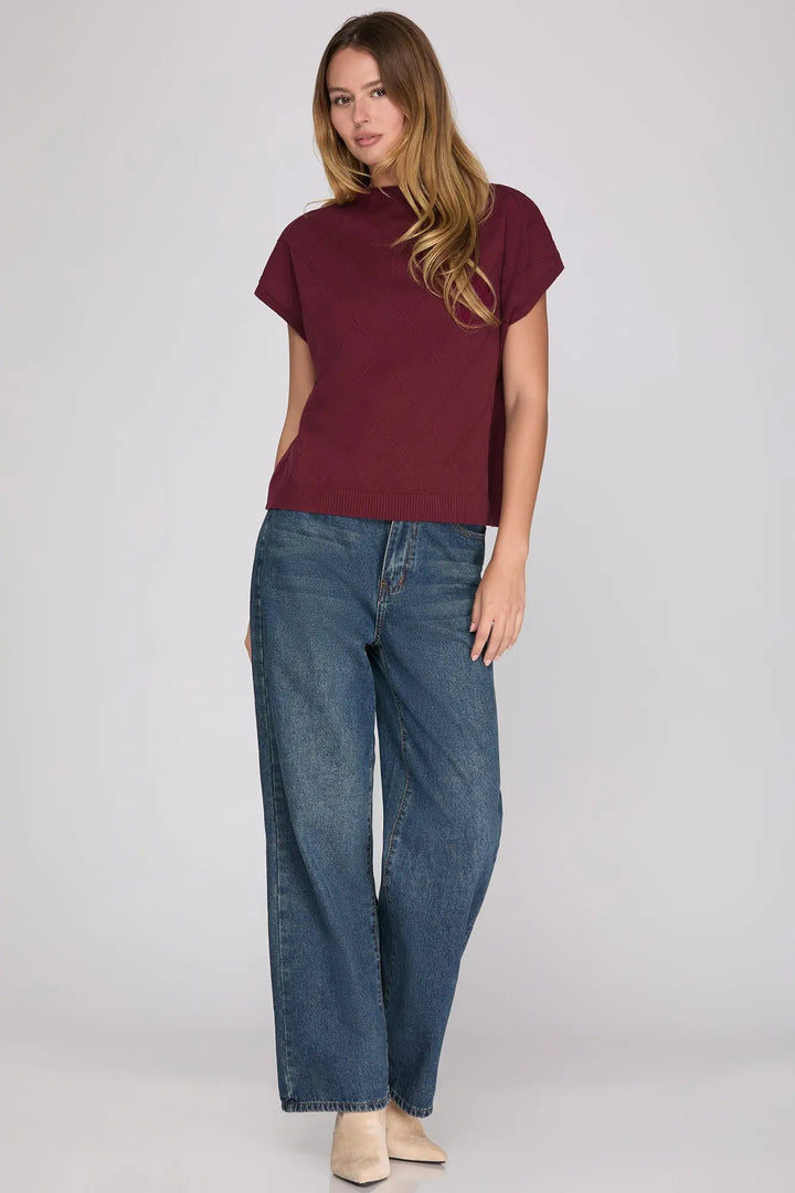 Bordeaux Nights Sweater Top