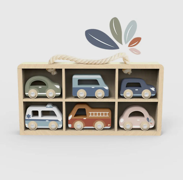 Wooden Cars Set – Box of 6