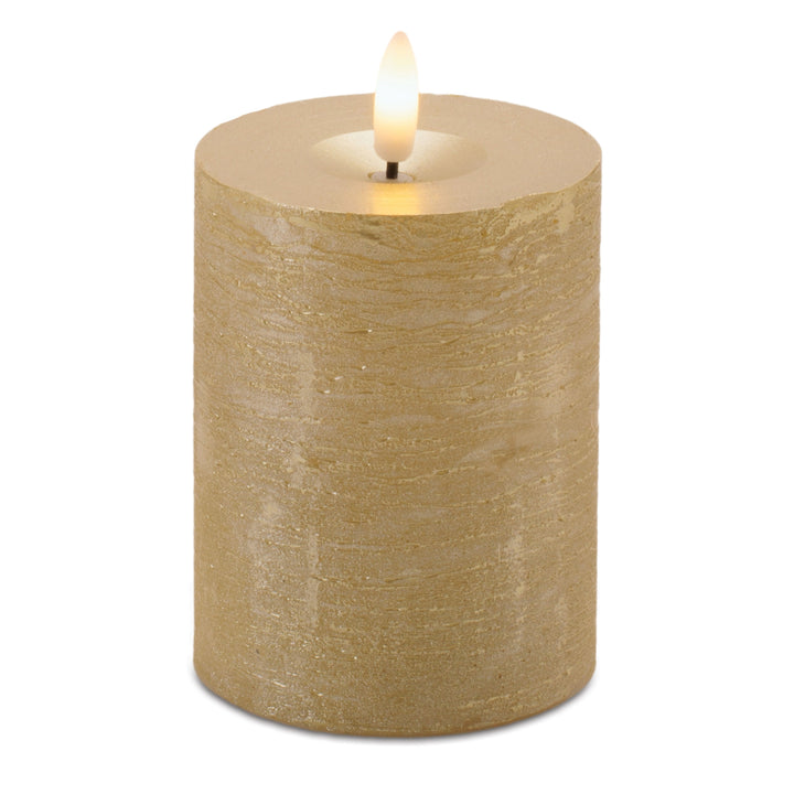 Golden LED Pillar Candles