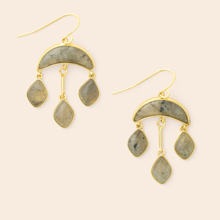 Stone Crescent Drop Earring - FINAL SALE