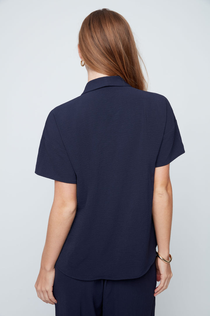 Midnight Ease V-Neck Blouse