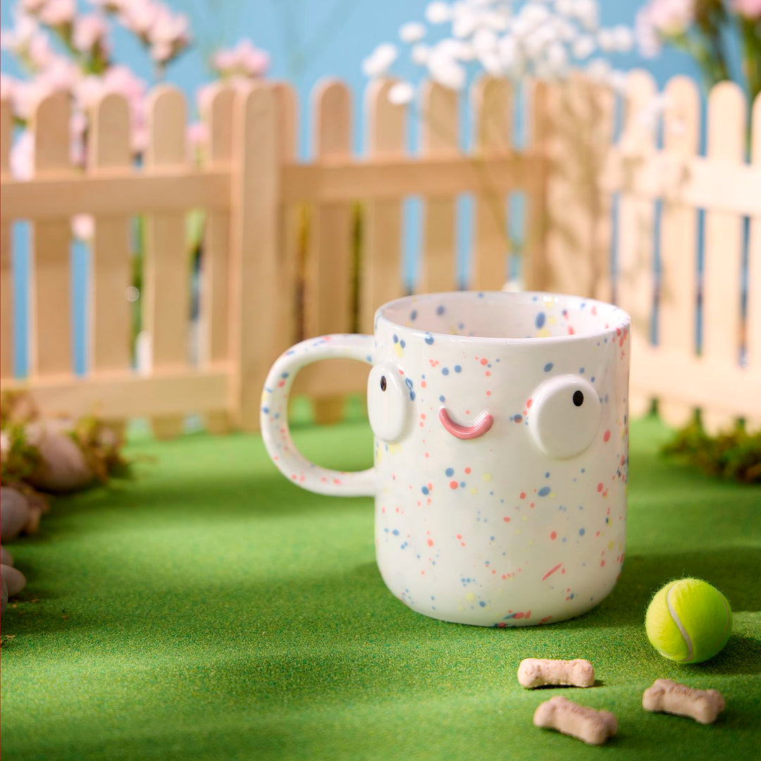 Whimsical Character Face Mug – 14 oz