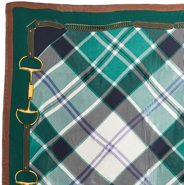 Equestrian Plaid Silky Scarf