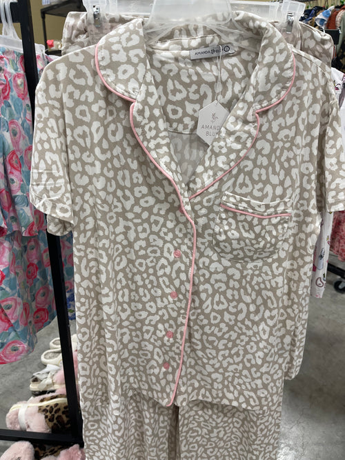 Taupe Leopard PJ Top