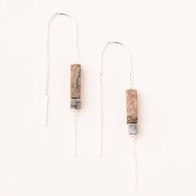 Rectangle Stone Thread Earrings - FINAL SALE