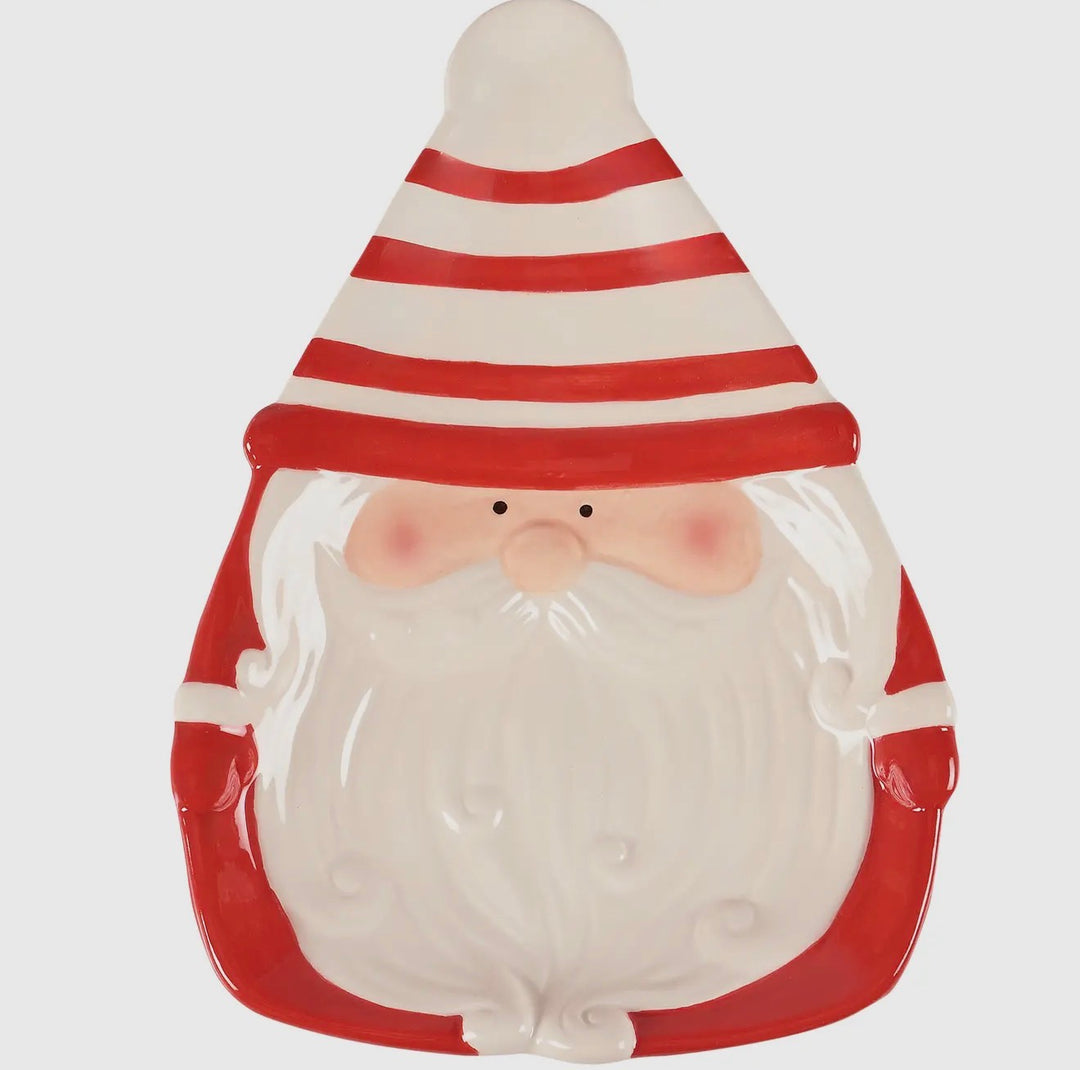 Santa Striped Hat Plate – 8.8”