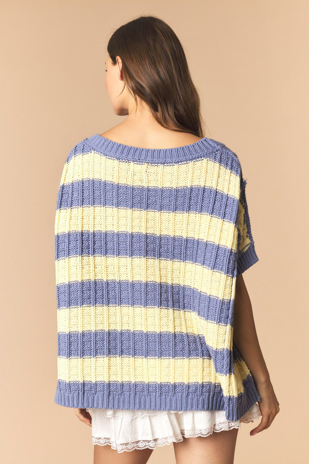 Bluebell Stripe Cable Knit Top