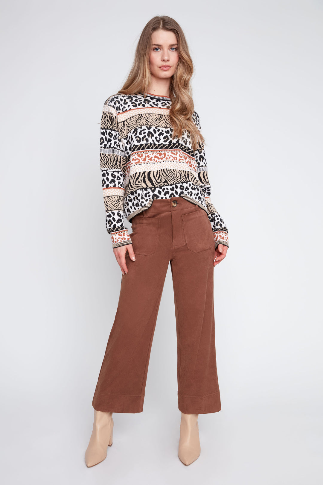 Savannah Wild Mixed Print Sweater