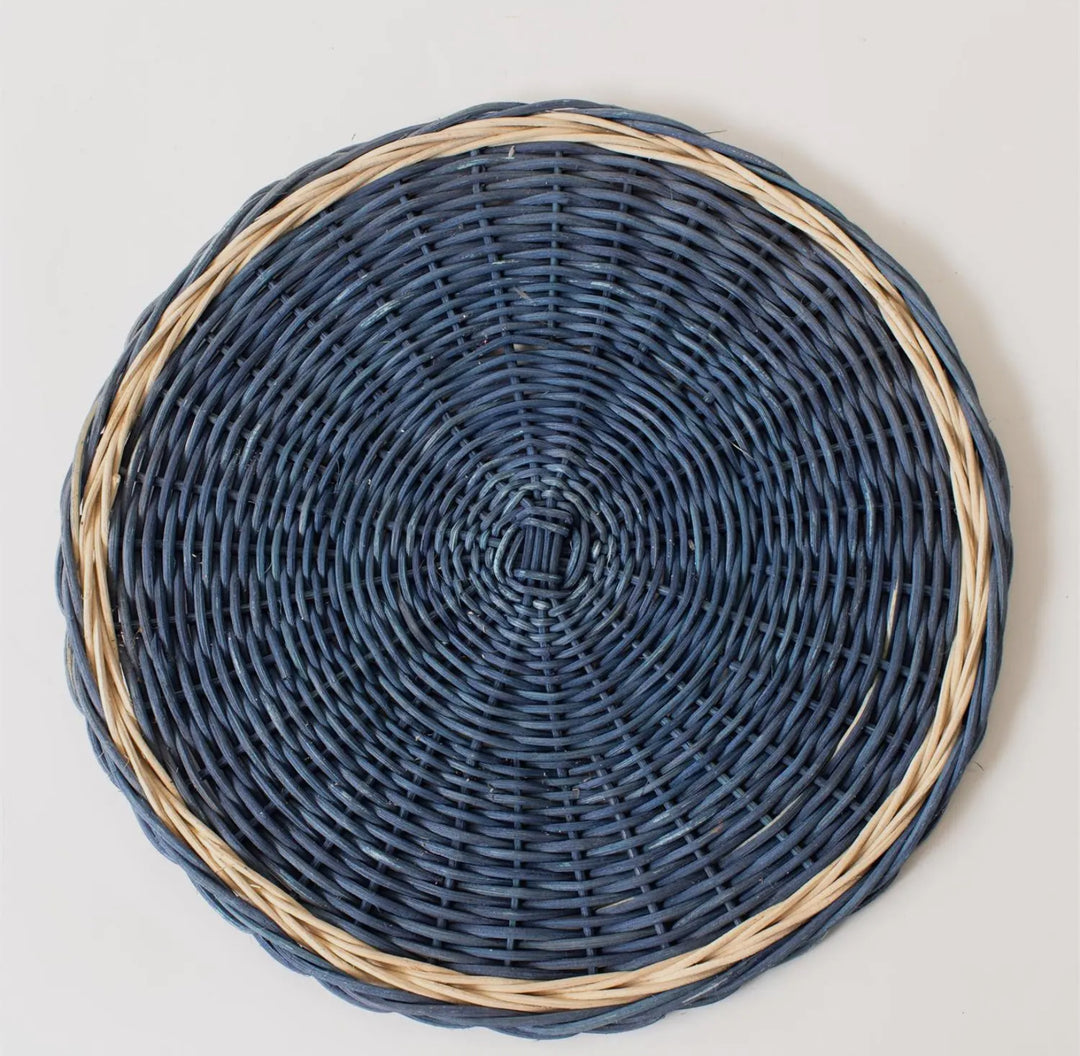 Blue Rattan Charger