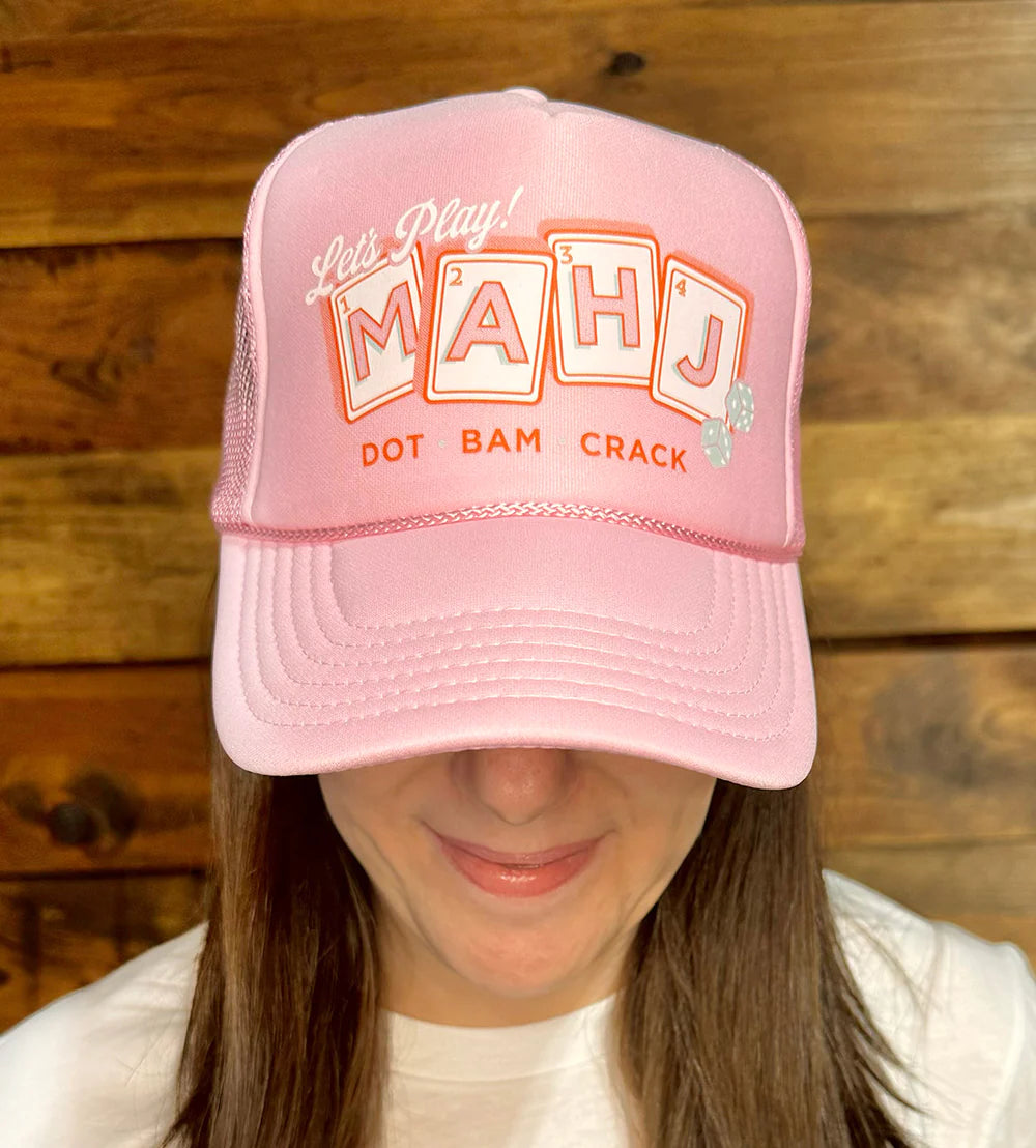 Let’s Play Mahj Trucker Hat – Pink