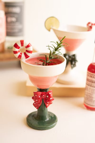 Cheers to Christmas Ceramic Martini Glass