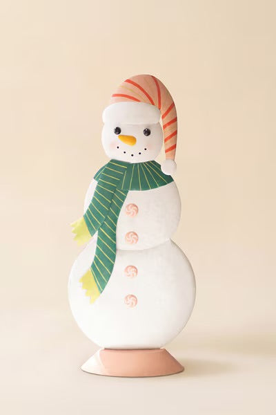Peppermint Parade Metal Snowman